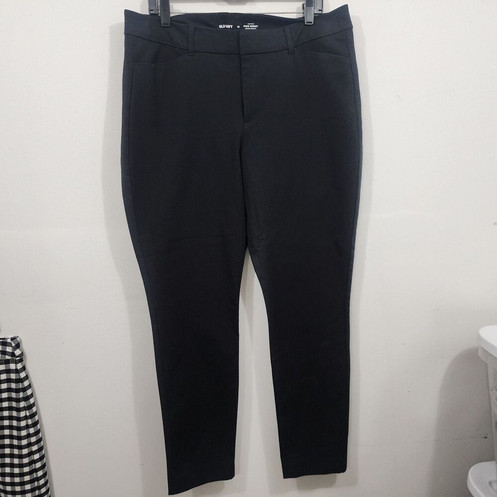 Old Navy High-Rise Pixie Skinny Ankle Dress Pants Womens 16 Black Stretch NWOT